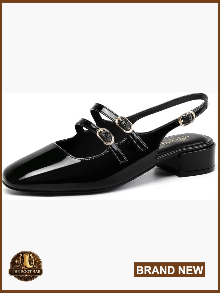 Slingback Mary Jane Pumps Chunky Low Heel Wedge Dress Shoes